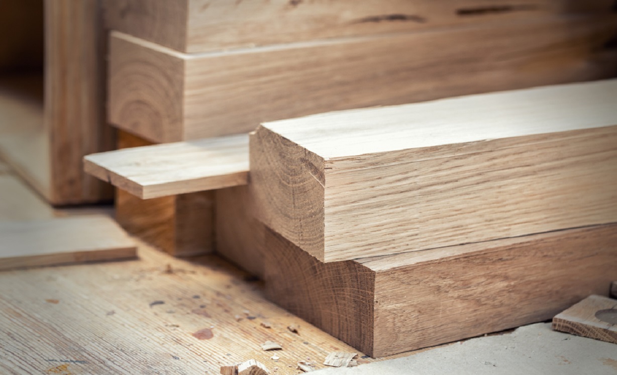 Oak,Wooden,Bar,Blocks,Materials,Stacked,At,Carpentry,Woodwork,Workshop